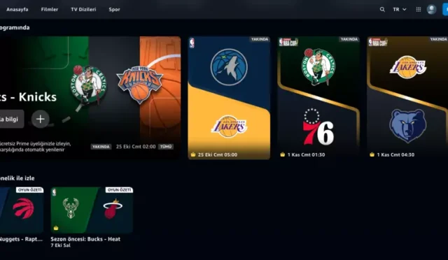 Türkiye'deki Amazon Prime üyeleri, NBA maçlarını Prime Video'da izleyebilecek