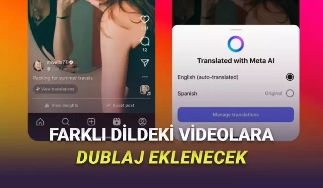 Instagram, Farklı Dillerdeki Reels Videolara Dublaj